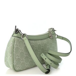Alternative view of Denim GG Monogram Calfskin Mini Ophidia Flap Shoulder Bag Pale Green