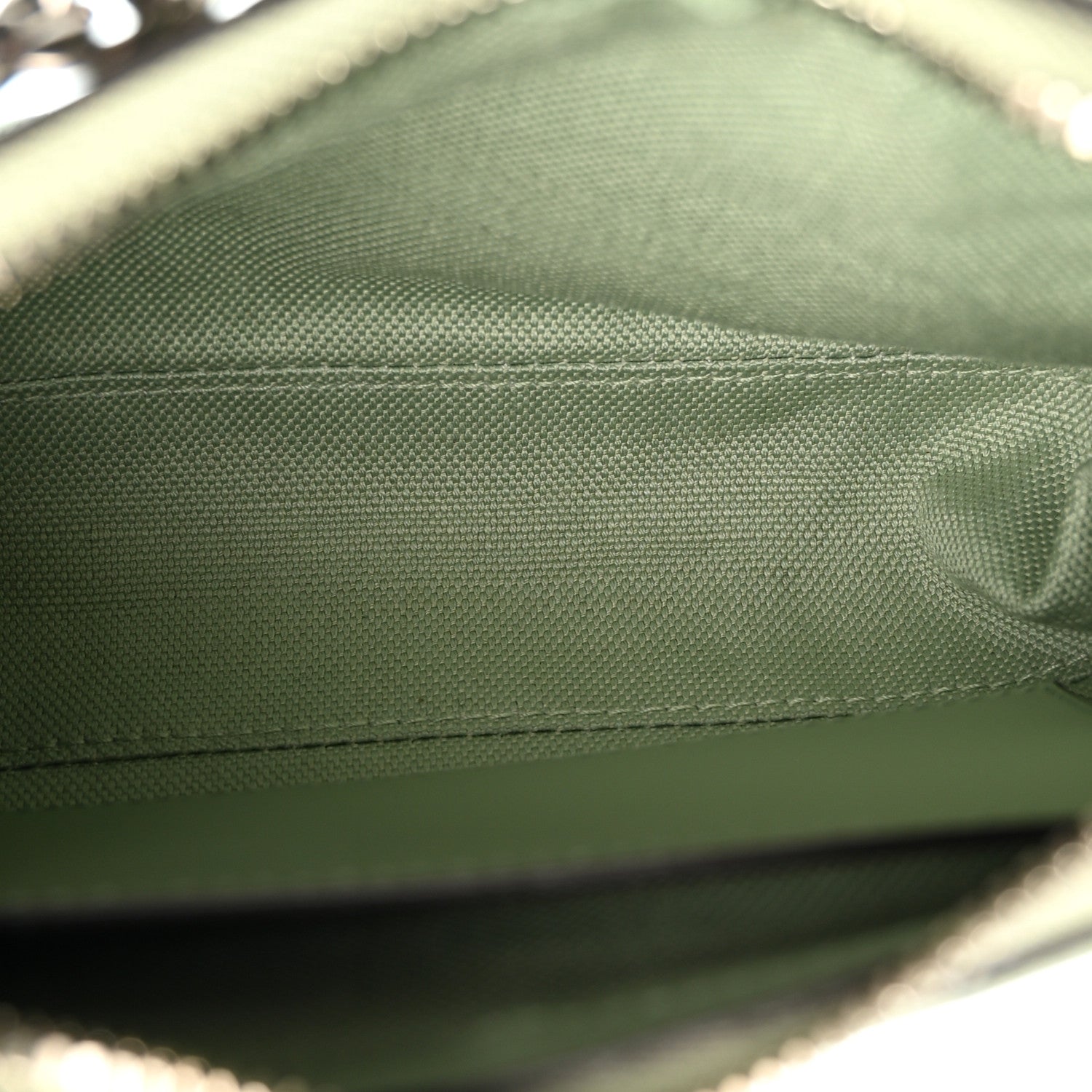 Denim GG Monogram Calfskin Mini Ophidia Flap Shoulder Bag Pale Green - Image 4