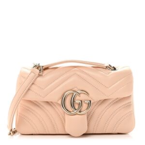 Lambskin Matelasse Small GG Marmont Shoulder Bag Millenial Pink