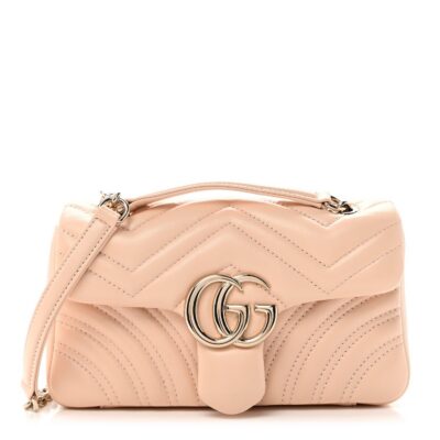 Lambskin Matelasse Small GG Marmont Shoulder Bag Millenial Pink