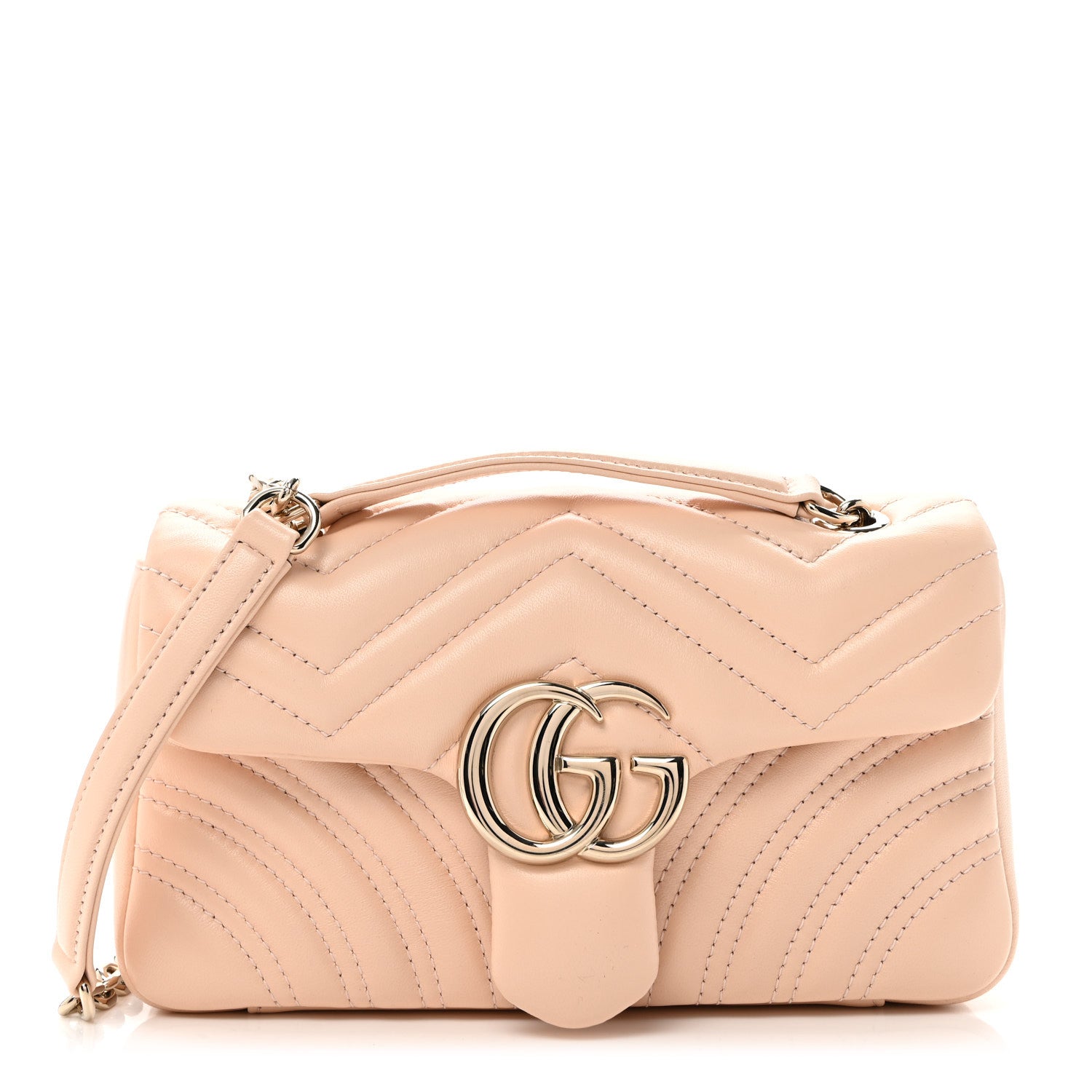 Lambskin Matelasse Small GG Marmont Shoulder Bag Millenial Pink